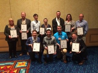 AAS winners: Front Row: Rebecca Lusk, Dummen Orange; Josh Kirschenbaum, PanAmerican Seed; Nick Pucci, Seminis Home Garden; Adri Gillissen, ABZ Seeds; Back Row: Jeannine Bogard, Syngenta Vegetables; Mark Overduin, Bejo Seeds; Angus Mellish, AAS President (Vesey Seeds); Lauren Giroux, Johnnys Selected Seeds; Daniele Ragogna, Seminis Home Garden; Emily Mason, Dummen Orange; Mike Capp, Takii & Co., Ltd. Missing: Patty Buskirk, Seeds By Design Photo by Shawn Brook