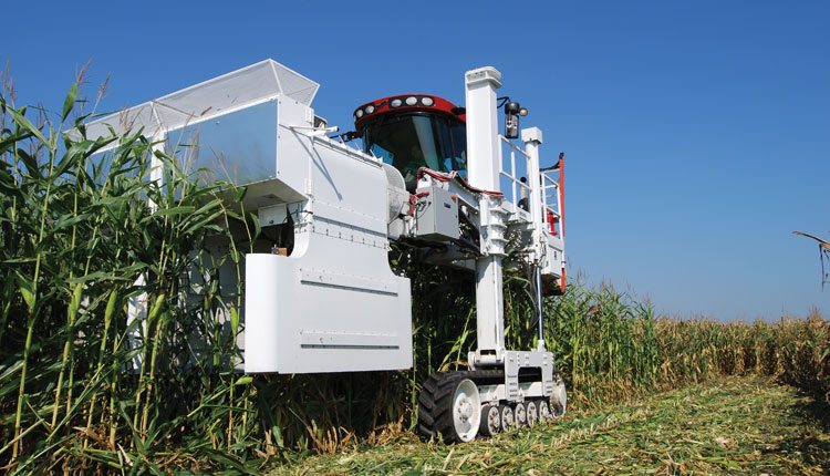At DuPont Pioneer, researchers use the Boreas wind machine to measure standability traits of different hybrids. Photo: DuPont Pioneer.