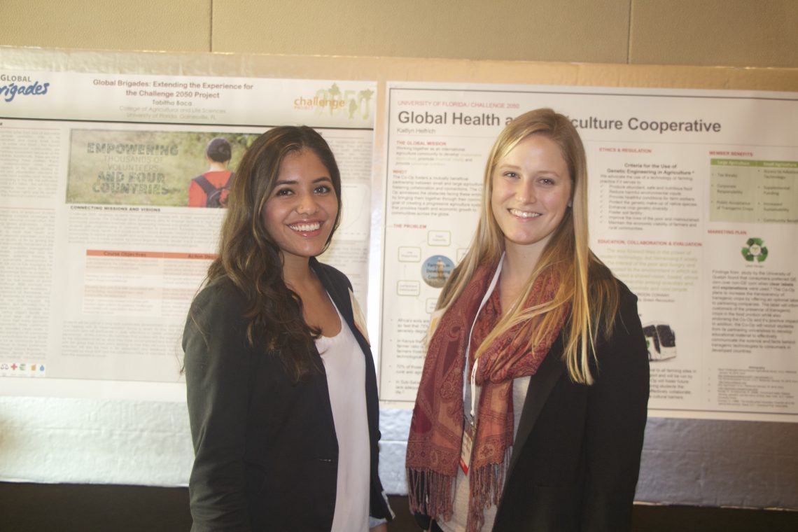 Two students from the University of Florida present their solutions to the Challenge 2050 project at the American Seed Trade Association's 2015 Vegetable & Flower Seed Conference in Tampa, Florida.