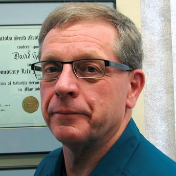 From 1989 to 2014, David Gehl was responsible for Agriculture and Agri-Food Canada's Seed Increase Unit in Indian Head, Sask. Gehl is the recipient of the 2015 Seed Achievement Award.