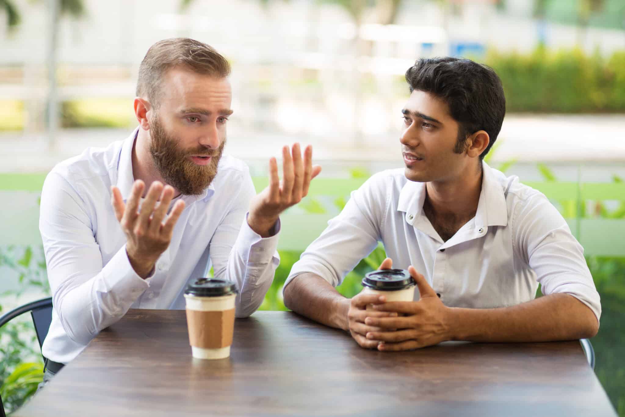 Two men having a casual conversation