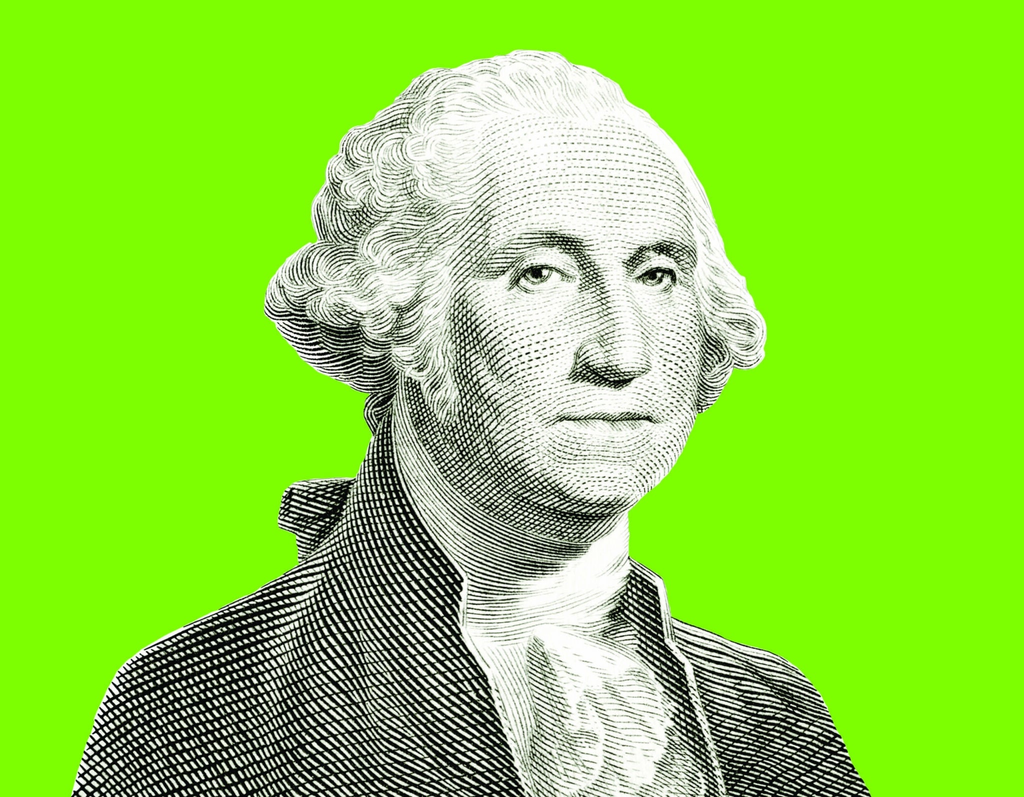 Black and white pencil-stitch image of George Washington