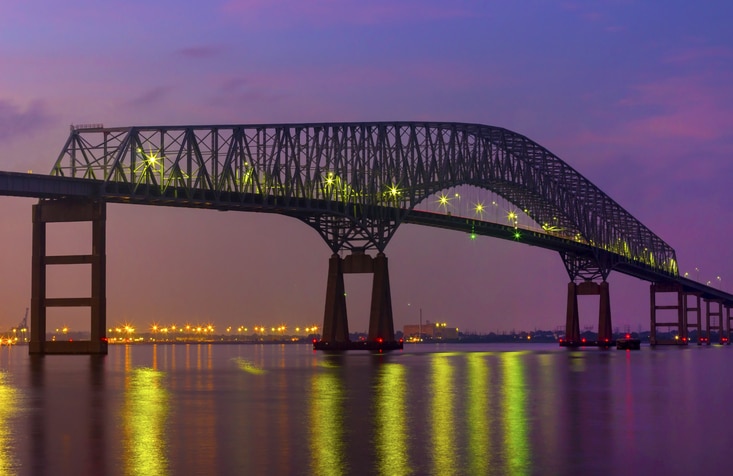 bridge, port, Baltimore