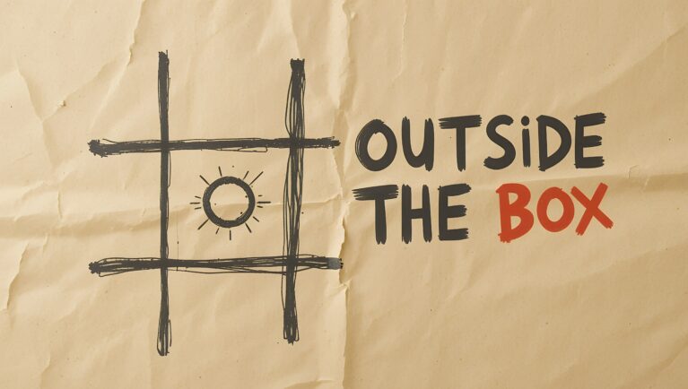 Creative visualization emphasizing thinking beyond conventional boundaries with simple design