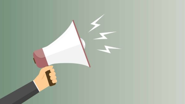 Info, marketing, megaphone. Vector illustration. Flat design.