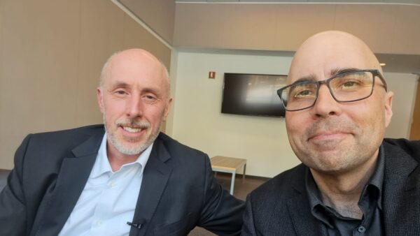 Seed World Editor Marc Zienkiewicz (right) sat down with Canada's Plant Breeders' Rights Commissioner Anthony Parker in Banff recently.