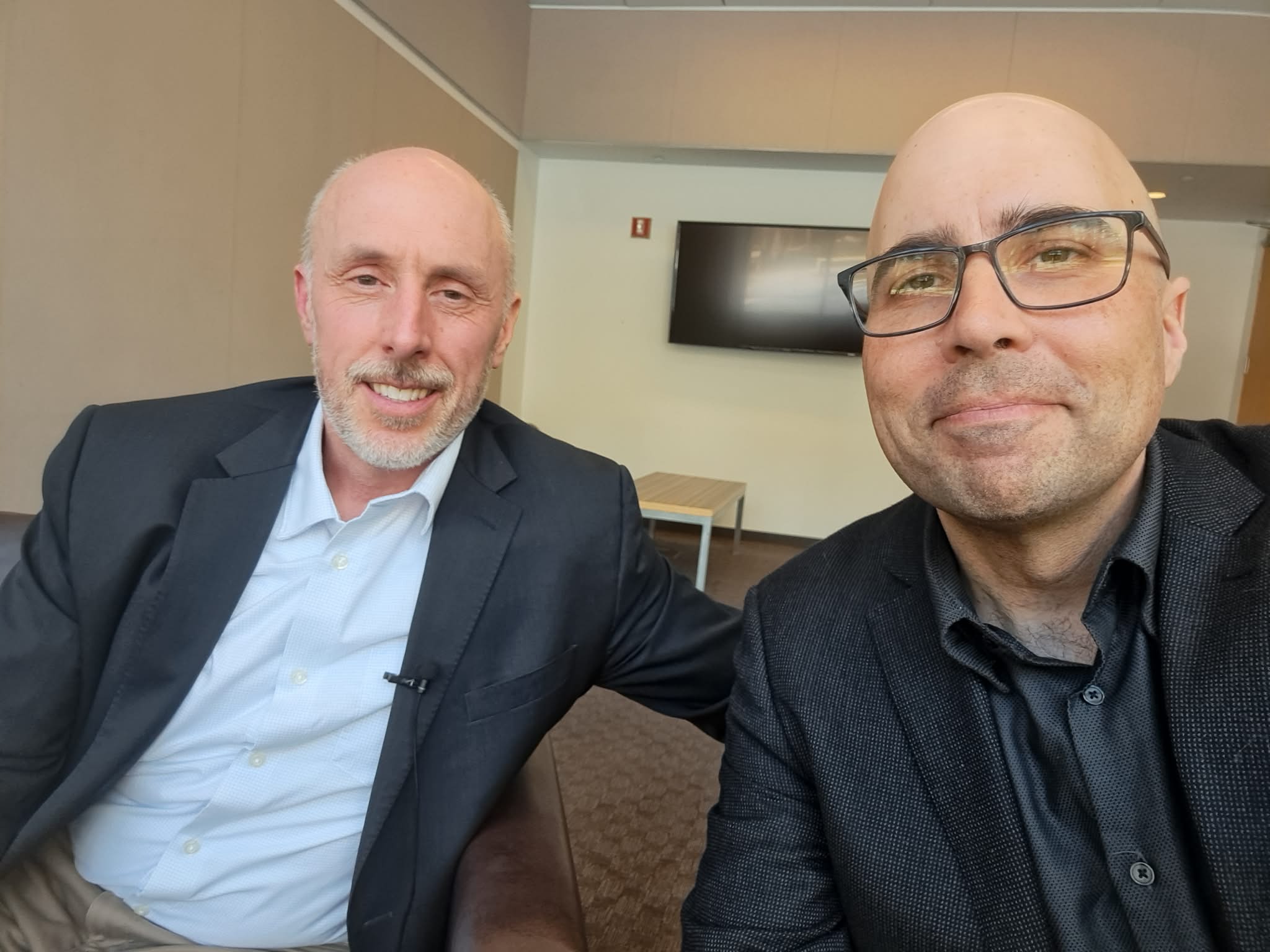 Seed World Editor Marc Zienkiewicz (right) sat down with Canada's Plant Breeders' Rights Commissioner Anthony Parker in Banff recently.