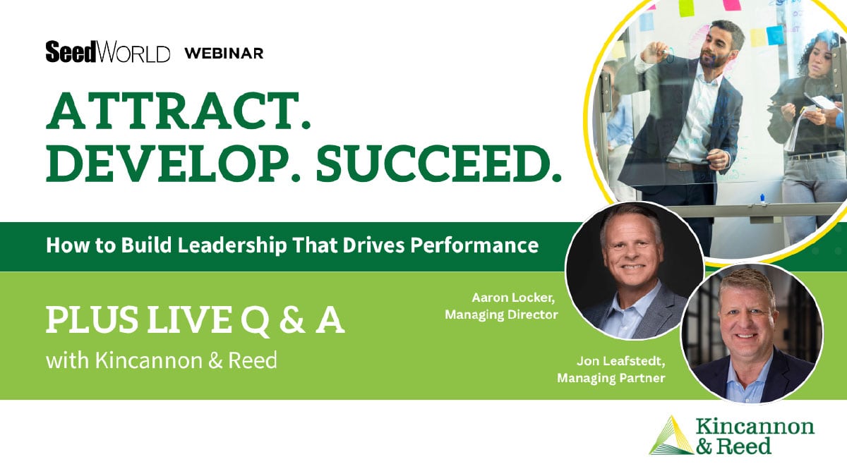 Executive leadership strategy webinar featuring Stephanie Liska, Aaron Locker, Shawn Brook and Jon Leafstedt discussing leadership development and succession planning.