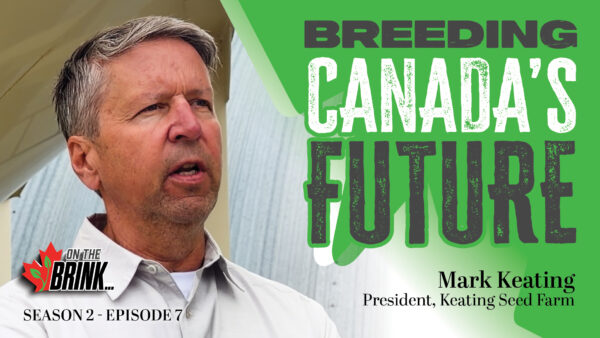 Grower Mark Keating in his field, illustrating Canadian plant breeding investment in Episode 8 of On The Brink.